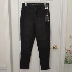No Boundaries High Rise Crop Skinny Jeans Black Stretch Juniors Size 9